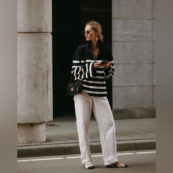 🔥& Other Stories Striped Half-Zip Sweater, NWOT, XS - Picture 3 of 7